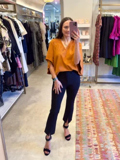 New Nina Faux Suede Top In Blouses