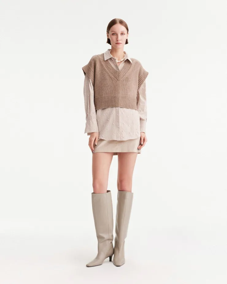 New Pallas Crop Vest In Sweaters|All Outerwear
