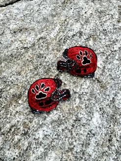 Hot Paw Print Helmet Stud Earring In Earrings