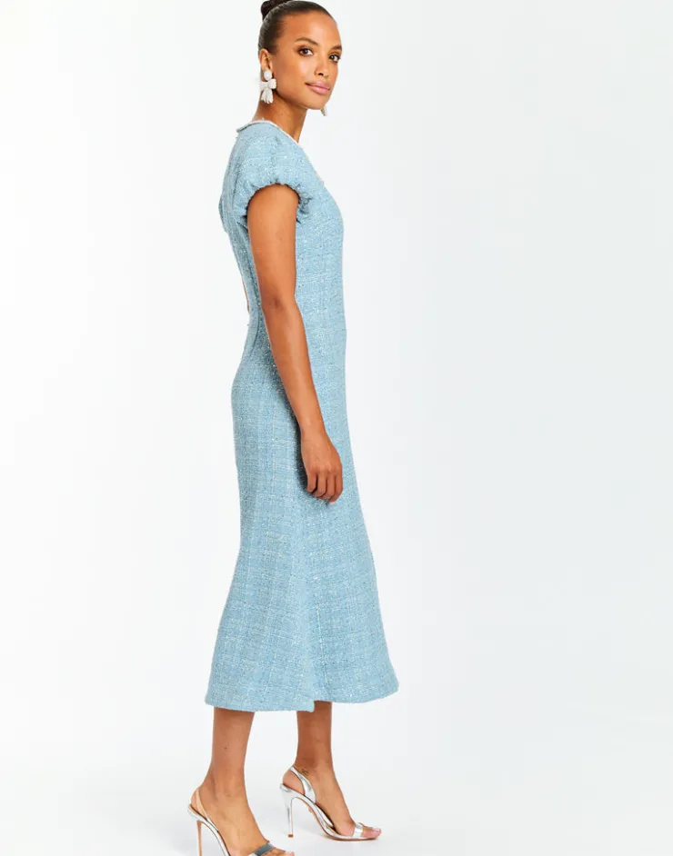 Sale Perla Midi Dress In Metallic Tweed Special Occasion Dresses