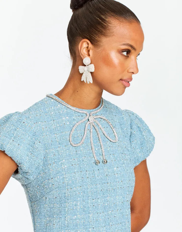 Sale Perla Midi Dress In Metallic Tweed Special Occasion Dresses