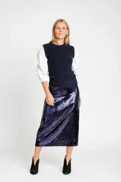 Outlet Phoebe Mixed Media Sweater Shirt In Sweaters