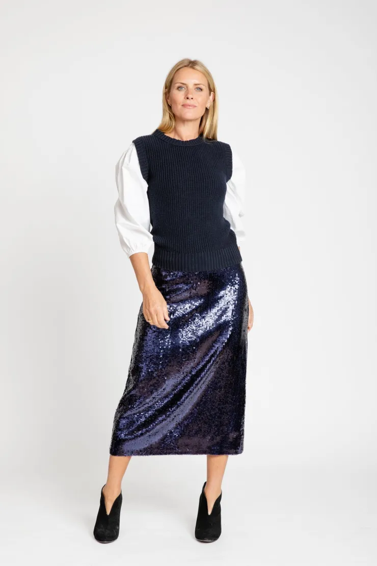Outlet Phoebe Mixed Media Sweater Shirt In Sweaters