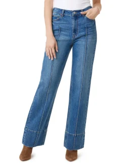 Discount Pintuck Pleat Straight Leg Jean In Pants|Denim