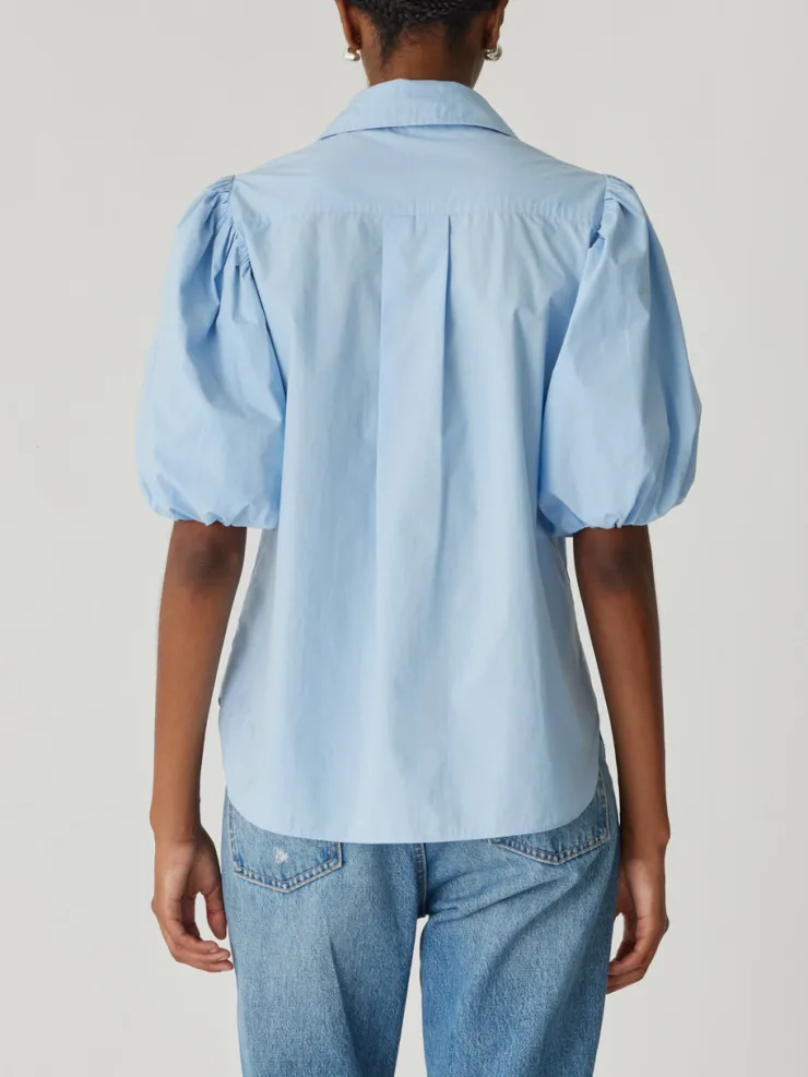 Outlet Puff Sleeve Button Down Shirt In Blouses