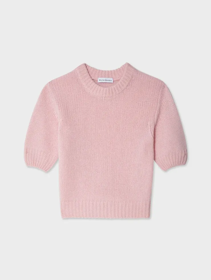 Hot Puff Sleeve Crew Sweater In Sweaters