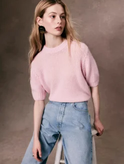 Hot Puff Sleeve Crew Sweater In Sweaters