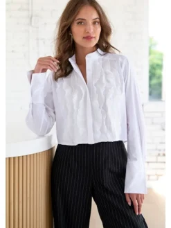 Clearance Raffaele Cropped Shirt In Blouses