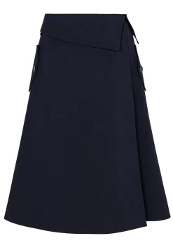 Online Refined Sateen Foldover Wrap Skirt In Skirts