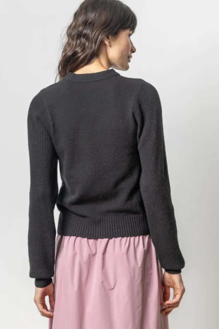 Outlet Rib Sleeve Crewneck Sweater In Sweaters