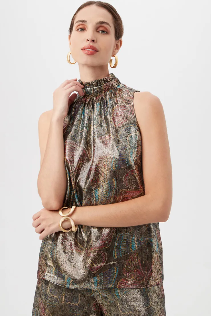 Best Rissa Butterfly Print Silk Top In Blouses