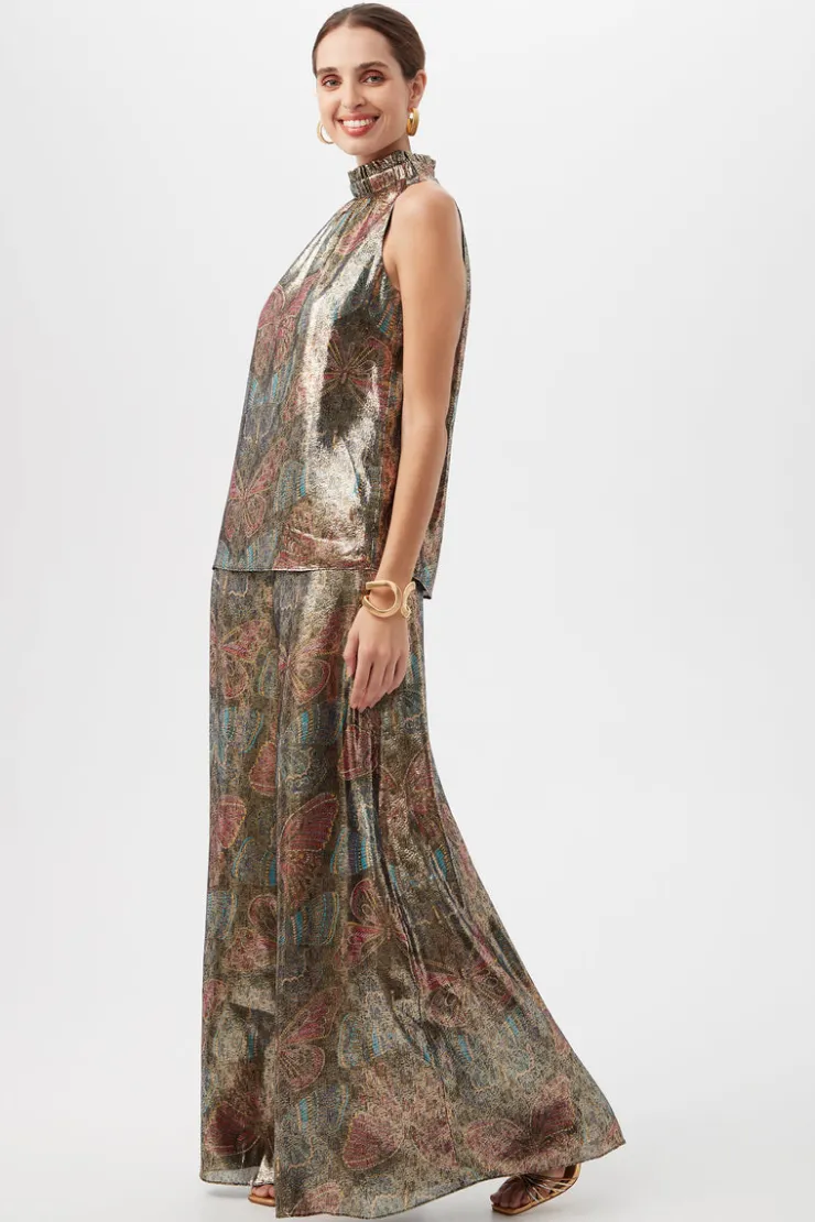 Best Rissa Butterfly Print Silk Top In Blouses