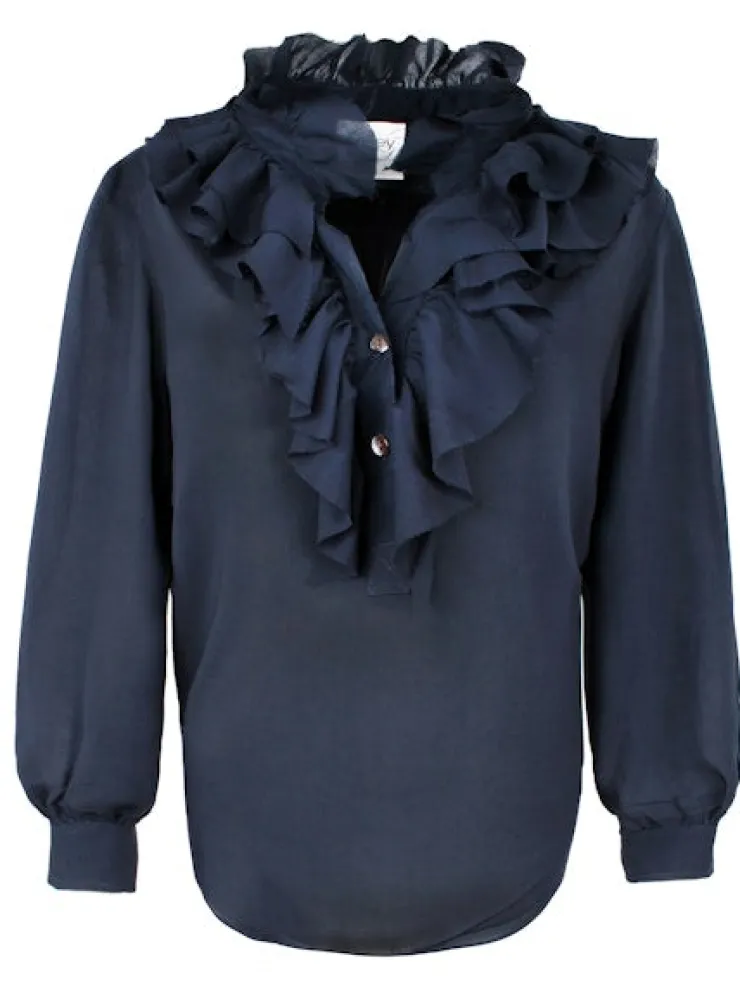 Sale Rory Fray Neck Top In Blouses