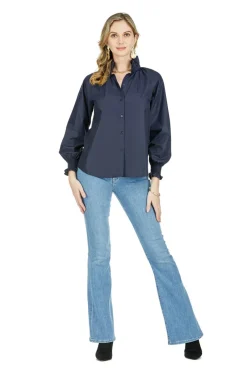Sale Ruffle High Neck Top In Blouses