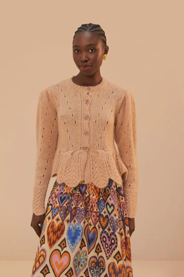 Sale Ruffle Knit Cardigan In Sweaters