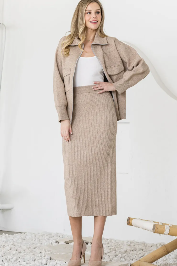 Clearance Salma Ribbed Knit Skirt In Skirts|Shop All Matching Sets