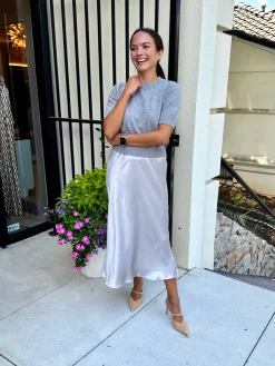 Sale Satin Midi Skirt In Skirts|Shop All Matching Sets