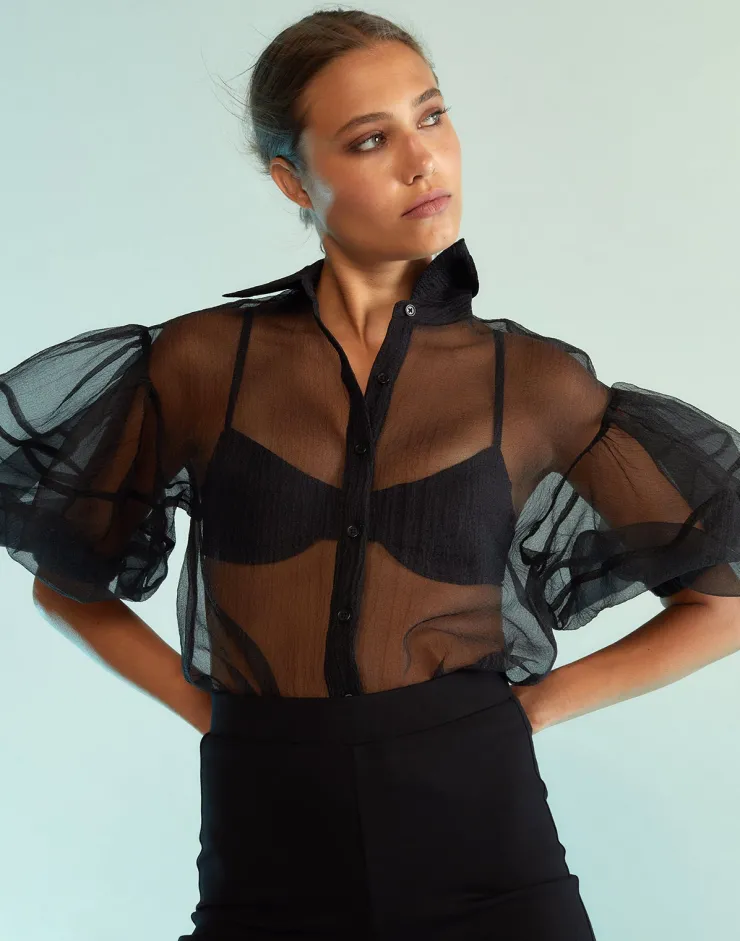 Outlet Sheer Bliss Organza Blouse In Blouses