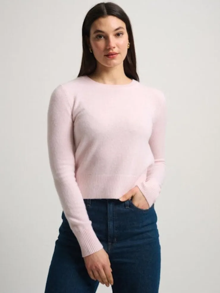 Fashion Shrunken Crew Neck Sweater In Sweaters