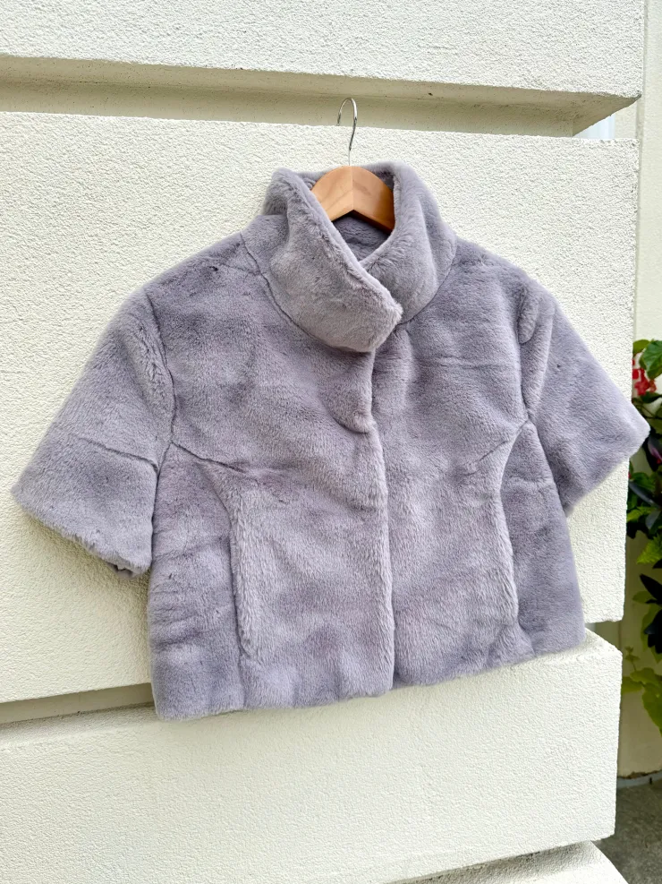 Hot Standing Collar Faux Fur Bolero Jacket In Special Occasion Dresses|All Outerwear