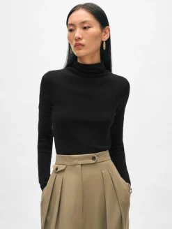 Sale Superfine Merino Fitted Knit Turtleneck Top In Sweaters