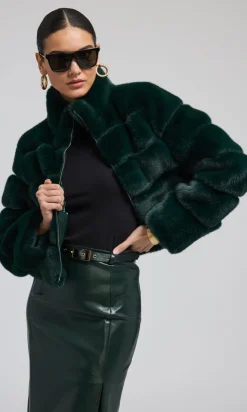 New Tala Fur Bomber Jacket In All Outerwear