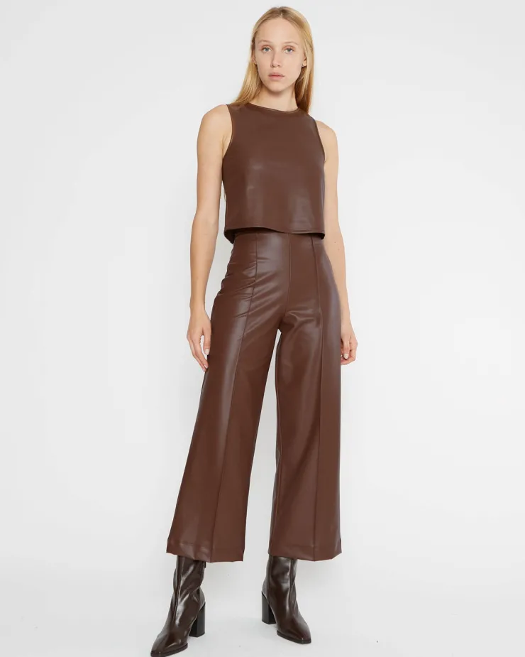 Best Vegan Leather Cropped Straight Leg Pant In Pants|Shop All Matching Sets
