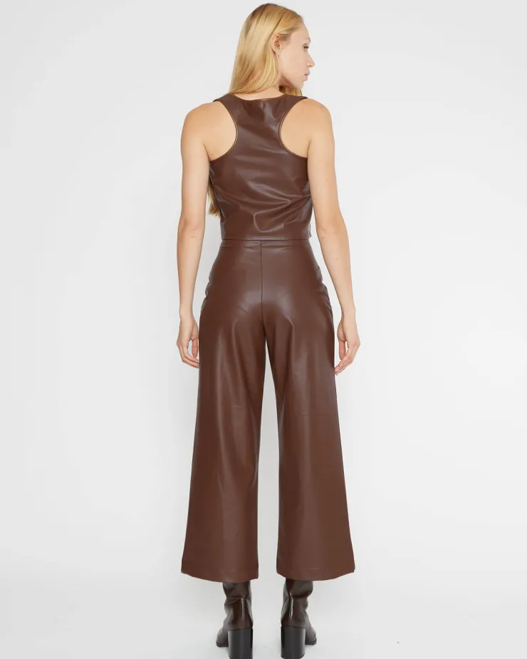 Best Vegan Leather Cropped Straight Leg Pant In Pants|Shop All Matching Sets