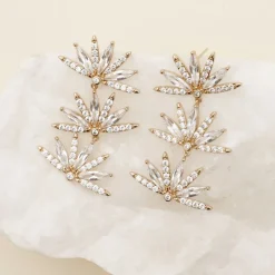 Hot Vesey Earrings In Gold Clear Earrings